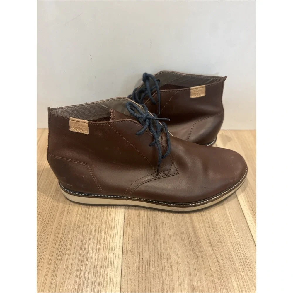 Men's Leather Lacoste Millard Chukka Boots Size 11‎ In Brown